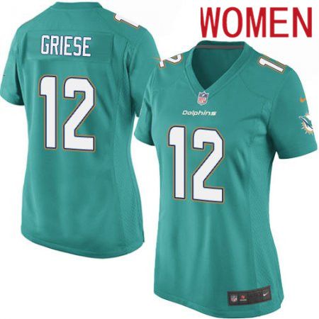 Women Miami Dolphins #12 Bob Griese Nike Green Game NFL Jersey